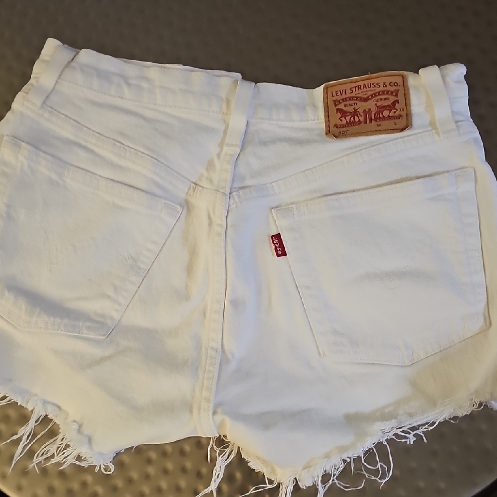 Levi's Classic White Jean Shorts